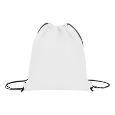 Mochila Saco Em Nylon Camping Viagem Academia Passeio Cor Branco Desenho Do Tecido Liso