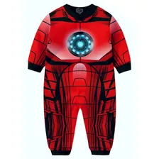 Macacão Pijama Homem De Ferro Infantil Herois 