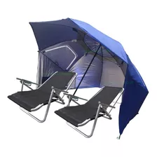 Combo Playa Sombrilla Carpa 240mt 2 Reposeras Aluminio 100kg