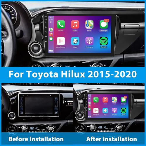 Radio De Coche Para Toyota Hilux 2015-2020 Android 11 Apple  Foto 2