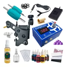 Kit Tatuagem Completo Máquina Nacional Tattoo Profissional