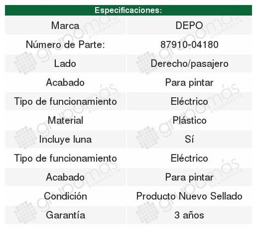 Par De Espejos Electricos P/pintar Toyota Tacoma 2005 2006 Foto 3