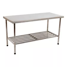 Mesa Industrial Multiuso 190x70 Toda Inox Com Grade Imeca