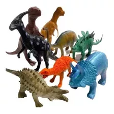 Kit Coleção 10 Peças De Borracha Dinossauro De Brinquedo Top