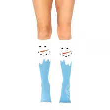 Medias Hasta La Rodilla Diseño Muñeco De Nieve