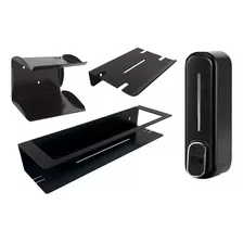 Kit Baño 4 Piezas Acero Inox Negro Premium