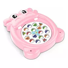 Jogo Pega Peixe Pescaria Infantil Varinha A Pilha Rosa