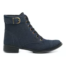 Bota Coturno Feminino Salto Baixo Casual Cano Curto