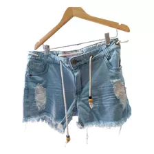 Shorts Jeans Feminino Destroyed Tamanho 48