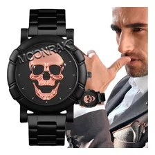 Reloj De Acero Inoxidable Diseño De Calavera Para Hombre 