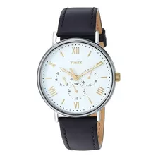 Reloj Timex Hombre Tw2r80500 Southview Cuero Casio Centro Color De La Malla Negro Color Del Bisel Plateado Color Del Fondo Blanco