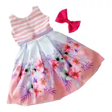Vestido Para Niñas De Flores, Mariposas Y Girasoles - Cs