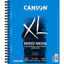 Sketchbook Canson 100510927 Xl Series Mix Paper Pad, 98 Libr