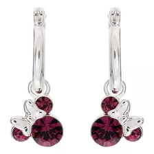 Aretes Colgantes De Minnie Mouse Chapados En Plata