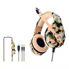 Headset Pro Gamer Camuflado Com Microfone Bege Xtrad Lc-821 Cor Da Luz Marrom-claro