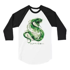 Playera Raglan 3/4 Slytherin Harry Potter