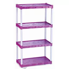 Estante Modular Organizadora Plástico 4 Prateleiras Rosa 914