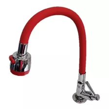 Torneira Gourmet Flexível Bancada Colorida Vermelha 2 Jatos Acabamento Metal Cor Vermelho