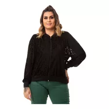 Jaqueta Plush Feminina Bomber Grande Plus Size Jaq017