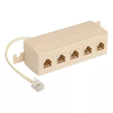 Emenda Rj11 Macho 5 Femeas Telefonia Adaptador Modular