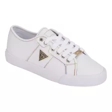 Tenis Guess Mujer Blanco Con Dorado 100% Original Nuevo