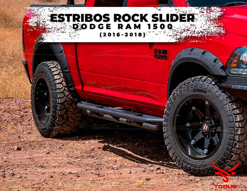 Estribos Acero Rock Slider Ram 1500 Doble Cabina 16-18 Torus Foto 3