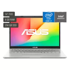Notebook Asus 14'' Core I7 8gb 256gb Win11 Latentación Color Plateado (transparent Silver)
