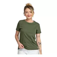 Camiseta Feminina Baby Look Verde Musgo Stecchi