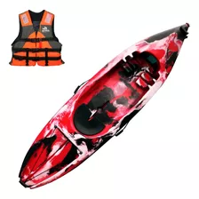 Kayak Caiaker Lambari 1 Plaza Resistente Estable Aventureros Color Camo Rojo