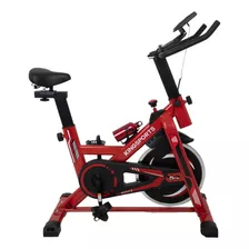 Bicicleta Fija 10 Kg Estática Para Spinning Cardio Fitness Color Rojo