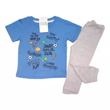 Conjunto Bebe Remera Pantalon Nene Futbol Pelota Frases Gol