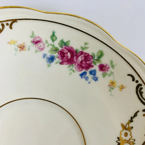 Prato Decorativo Kpm Porcelana Alemã Floral Vintage Branco 4