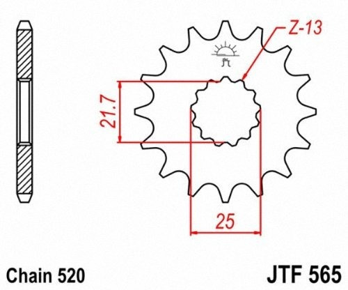 Jt Sprockets Jtf565.17 17t Steel Front Sprocket Foto 2