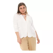 Saco Blazer Mujer Talles Grandes Creppe Con Botón