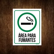 Placa Sinalização - Área Para Fumantes 18x23