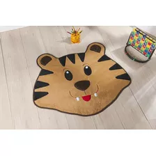 Tapete Tigre Premium Pelúcia Infantil Antiderrapante