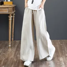 Pantalones Anchos Para Mujer, Bolsillos, Cordón, Corbata