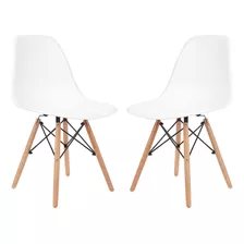 Cadeira De Jantar Empório Tiffany Eames Dsw Madera Estrutura De Cor Branco 2 Unidades