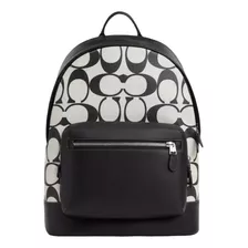 Mochila Coach West Pack Signature Negro/blanco 100% Original