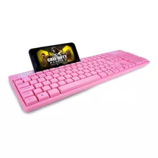 Teclado Usb Smart C/ Suporte Para Celular Rosa Notbook Pink
