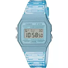 Relógio Casio F-91ws-2df Azul Original Com Nota Fiscal