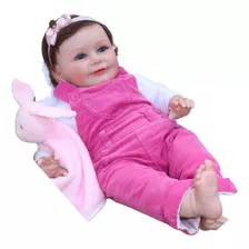 Bebê Reborn Boneca Menina Grande Olhos Azuis Realista Doll