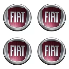 Emblema Adesivo Calota Fiat Argo Resinado Vermelho 48mm Jogo Cor Fiat Vermelho