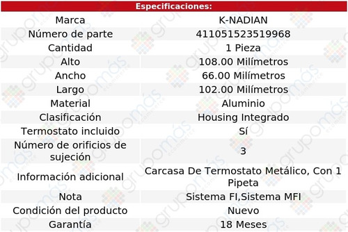 Toma Agua Termostato Aluminio G35 V6 3.5l 03 Al 08 K-nadian Foto 3