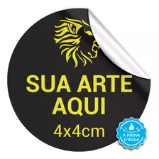 Adesivo Etiqueta Com Logo Empresa Personalizado Em Vinil 50un 4x4cm Redondos Ou Quadrados