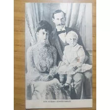 Noruega Postal 1900s Familia Real Reina Rey Haakon Vii 