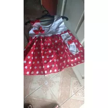 Vestido Para Criança Poa Com Tiara +-1ano