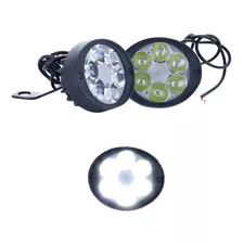 Par Faros 6 Leds Ovalado Auxiliares Base Moto Fija Estrobo F