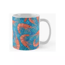 Taza Gambas De Camarón Náuticas Patrón De Burbujas De Mar De