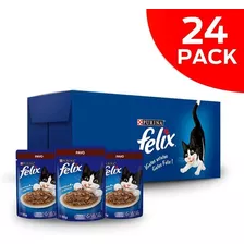 Alimento Húmedo Para Gatos Felix Pack X24 Sobres 85g C/u 